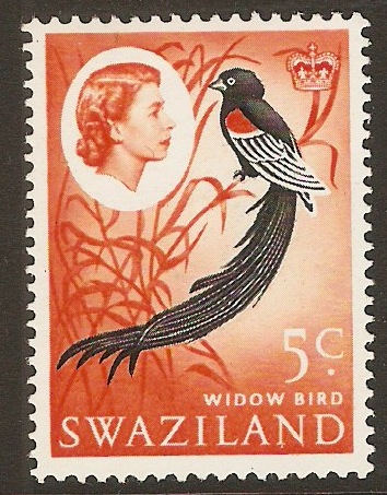 Swaziland 1962 5c Black, red and orange-red. SG96.